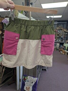 Colorblock Utility Carp Miniskirt